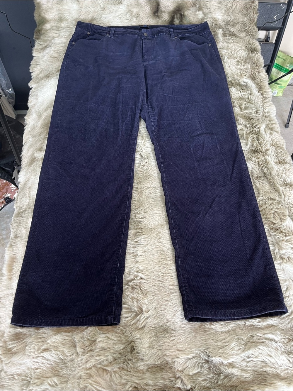 Talbots Women's Corduroy Wide-Leg Pants in Dark Blue